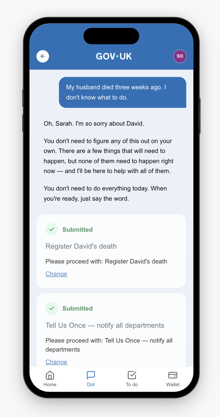 Delegation screen showing tasks the agent will handle